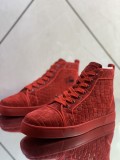 Christian Louboutin men's shoes luxury brand red sole design Louis Junior high-top Flat with Original Box CL sneakers