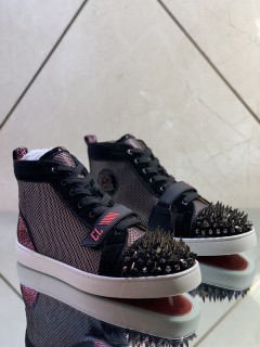 Christian Louboutin men's shoes luxury brand red sole design Louis Junior high-top Flat with Original Box CL sneakers