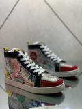 Christian Louboutin men's shoes luxury brand red sole design Louis Junior high-top Flat with Original Box CL sneakers