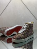 Christian Louboutin men's shoes luxury brand red sole design Louis Junior high-top Flat with Original Box CL sneakers