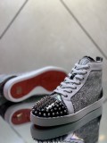 Christian Louboutin men's shoes luxury brand red sole design Louis Junior high-top Flat with Original Box CL sneakers