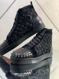 Christian Louboutin men's shoes luxury brand red sole design Louis Junior high-top Flat with Original Box CL sneakers