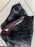 Christian Louboutin men's shoes luxury brand red sole design Louis Junior high-top Flat with Original Box CL sneakers