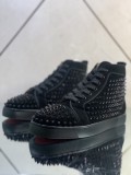 Christian Louboutin men's shoes luxury brand red sole design Louis Junior high-top Flat with Original Box CL sneakers