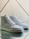 Christian Louboutin men's shoes luxury brand red sole design Louis Junior high-top Flat with Original Box CL sneakers