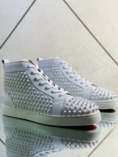 Christian Louboutin men's shoes luxury brand red sole design Louis Junior high-top Flat with Original Box CL sneakers