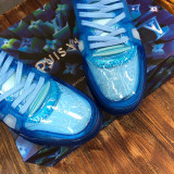 Louis Vuitton high-top transparent jelly couple shoes fashion sneakers design luxury brand LV TRAINER SNEAKER with original box