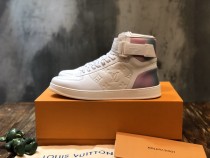 Louis Vuitton high top men's and women's shoes fashion sneakers design luxury brand LV TRAINER SNEAKER with original box