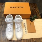 Louis Vuitton high top men's and women's shoes fashion sneakers design luxury brand LV TRAINER SNEAKER with original box