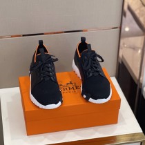 Hermes men's knitted calfskin casual shoes fashion sneakers luxury brand with original Box