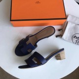 Hermes women's shoes Oran sandals mid-heel with original Box