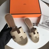 Hermes women's shoes Oran sandals mid-heel with original Box