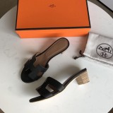 Hermes women's shoes Oran sandals mid-heel with original Box