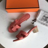 Hermes women's shoes Oran sandals mid-heel with original Box