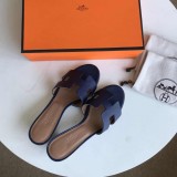 Hermes women's shoes Oran sandals mid-heel with original Box