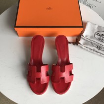 Hermes women's shoes Oran sandals mid-heel with original Box