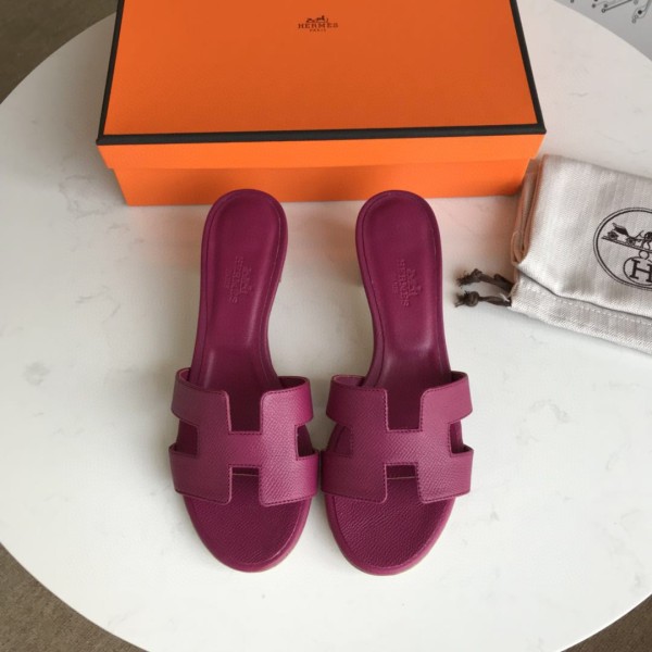 Hermes women's shoes Oran sandals mid-heel with original Box