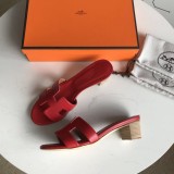 Hermes women's shoes Oran sandals mid-heel with original Box