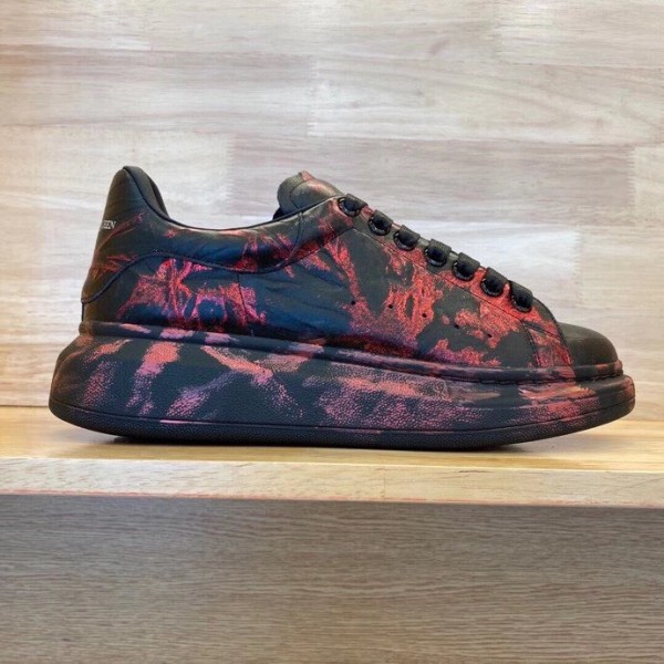 Alexander McQueen luxury brand handmade camouflage graffiti casual sneakers in original original box