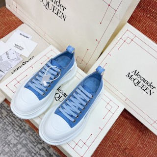 Alexander McQueen high-top platform round toe canvas laces in original box