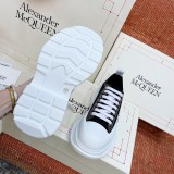 Alexander McQueen high-top platform round toe canvas laces in original box