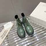 Alexander McQueen calfskin lace-up round-toe boots in original box