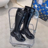 Alexander McQueen calfskin biker boots in original box