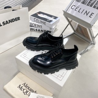 Alexander McQueen calfskin round head lace-up single shoelace in original original box