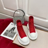 Alexander McQueen Platform calfskin printed white shoes casual sports shoelaces in original box