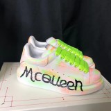 Alexander McQueen graffiti increased casual white shoes sports shoes colorful laces with original original box