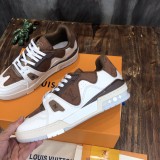 Louis Vuitton upper calfskin stitching casual board shoelace original box