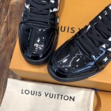 Louis Vuitton upper calfskin stitching casual board shoelace original box