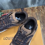 Louis Vuitton upper calfskin stitching casual board shoelace original box