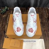 Louis Vuitton upper calfskin stitching casual board shoelace original box