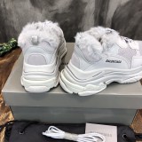 Balenciaga TRIPLE-S Men's and Women's Plus Hair Warm Retro Daddy Laces Original Box