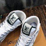 Louis Vuitton high-top couple's white shoes series with original box