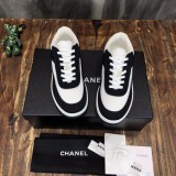 Chanel Ladies Canvas Panda Shoes Fabric Sneakers Laces Original Box