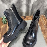 Balenciaga Women's Fall Winter New Lace-Up Martin Boots with Original Box