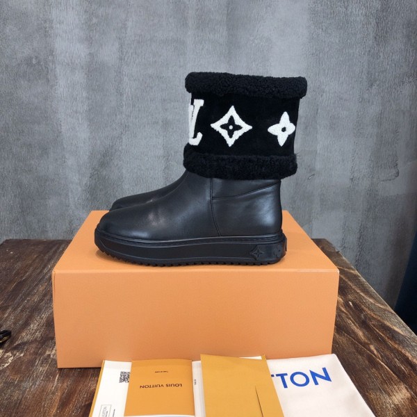 Louis Vuitton 2021 winter new slip-on wool boots snow boots with original box