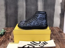 Fendi 2021 New Couples High Top Flat Casual Shoelaces Original Original Box