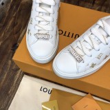 Louis Vuitton women's thick sole small white shoelace original box