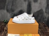 Louis Vuitton women's thick sole small white shoelace original box