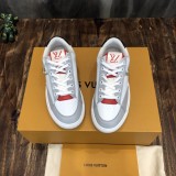 Louis Vuitton Low Top Couple Imported Calfskin Sneakers Lace Up Original Box