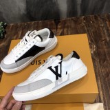 Louis Vuitton Low Top Couple Imported Calfskin Sneakers Lace Up Original Box