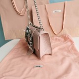 Miumiu Womens Bags Shoulder Messenger Bags Luxury Cross Body Handbag Calfskin leather with naOrigil Box