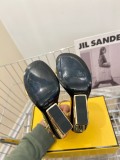 Fendi imported calfskin upper metal heel sandal with original box