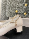 Chanel Early Spring New Chain Anklet Thick Heel Mary Pearl Belt Original Box