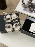 Chanel New Hemp Rope Bottom Velcro Sandals with Original Box