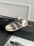 Chanel New Hemp Rope Bottom Velcro Sandals with Original Box