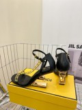 Fendi imported calfskin upper metal heel sandal with original box